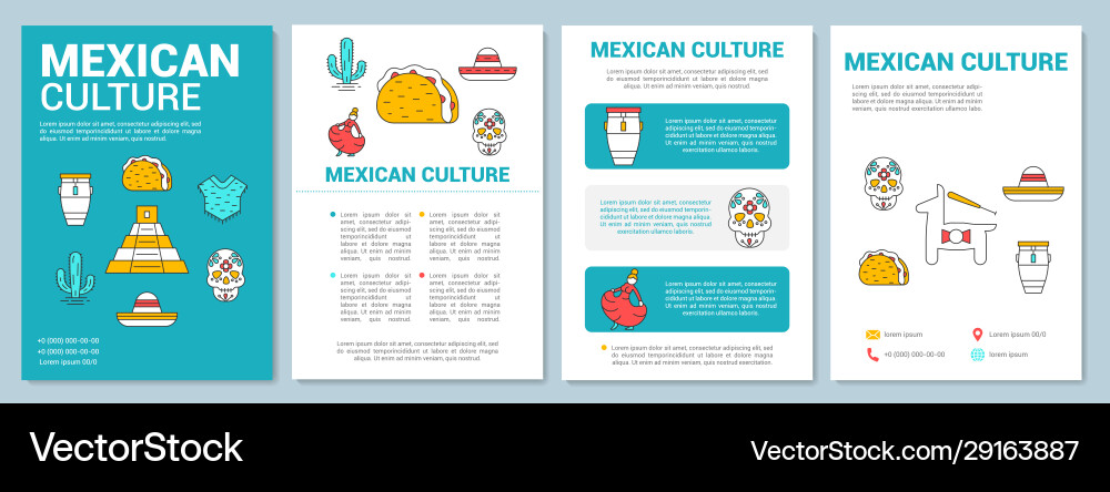 Mexican culture brochure template layout mexico Mexican culture brochure template layout mexico vector image