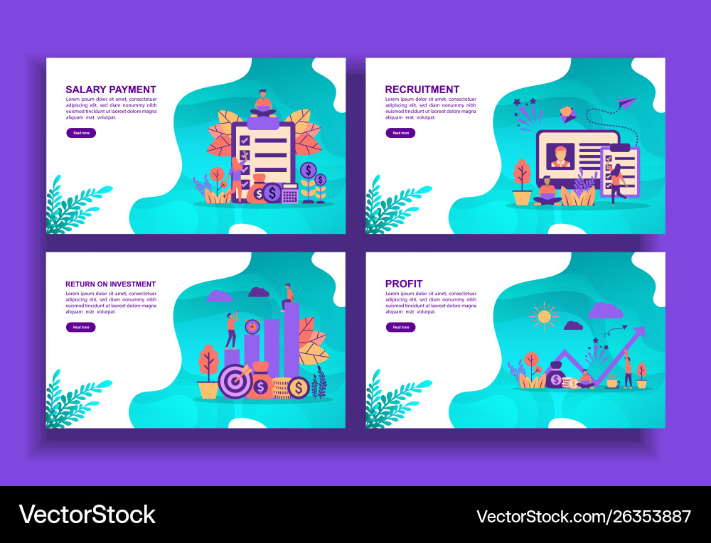 Modern Business Templates - Finance & Growth Vector Image