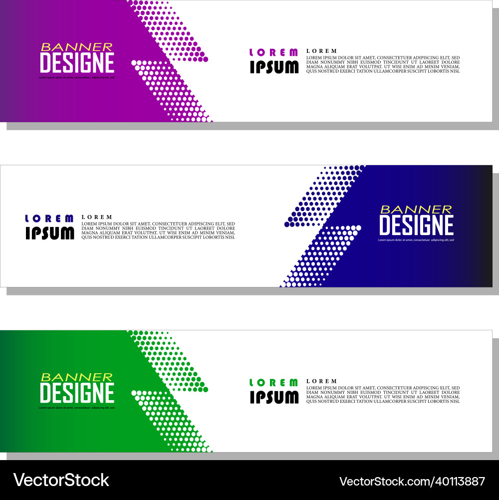 Modern gradient dot web banner design template Modern gradient dot web banner design template Vector Image