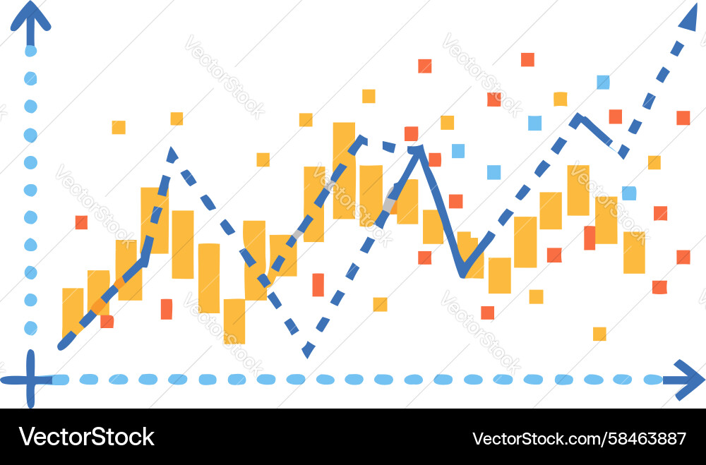 Multi-Line Data Chart - Trend Analysis Vector Image
