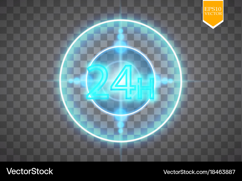 Neon target isolated game interface element Vector Image