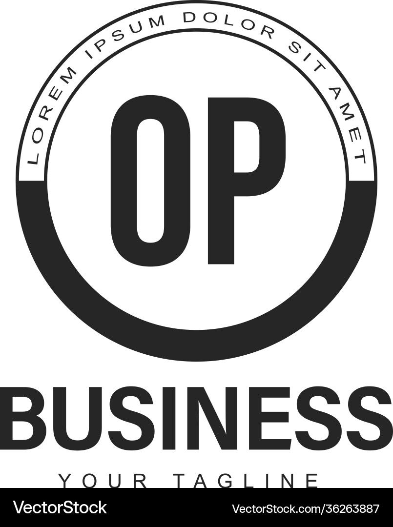 Op initial a logo design with abstract style Vector Image