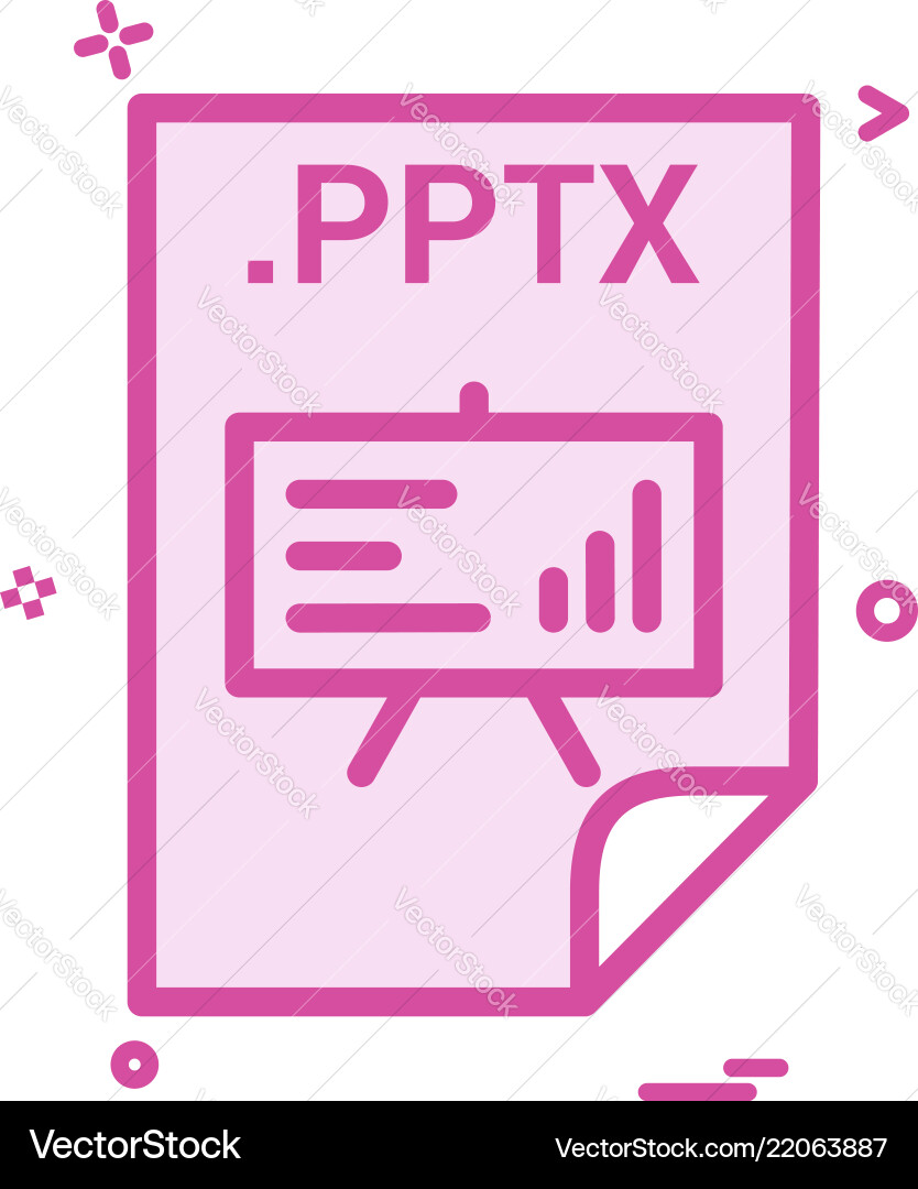 Pptx application download file files format icon Pptx application download file files format icon vector image