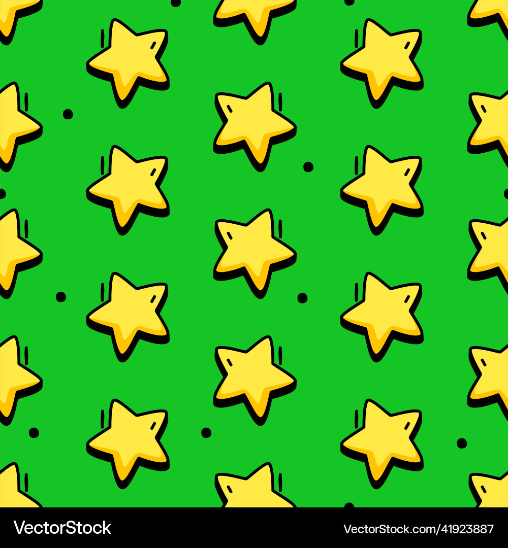 Retro style pattern stars on a green background Retro style pattern stars on a green background Vector Image