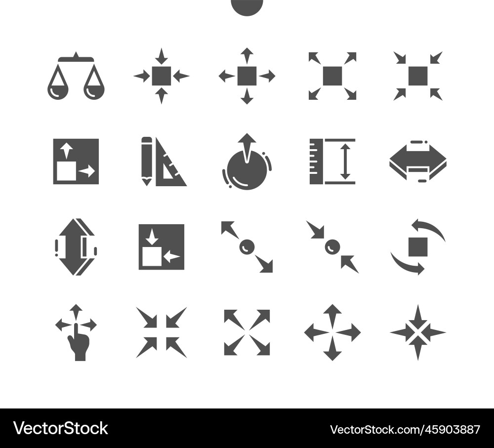 Scaling arrow measurement and measure Scaling arrow measurement and measure vector image