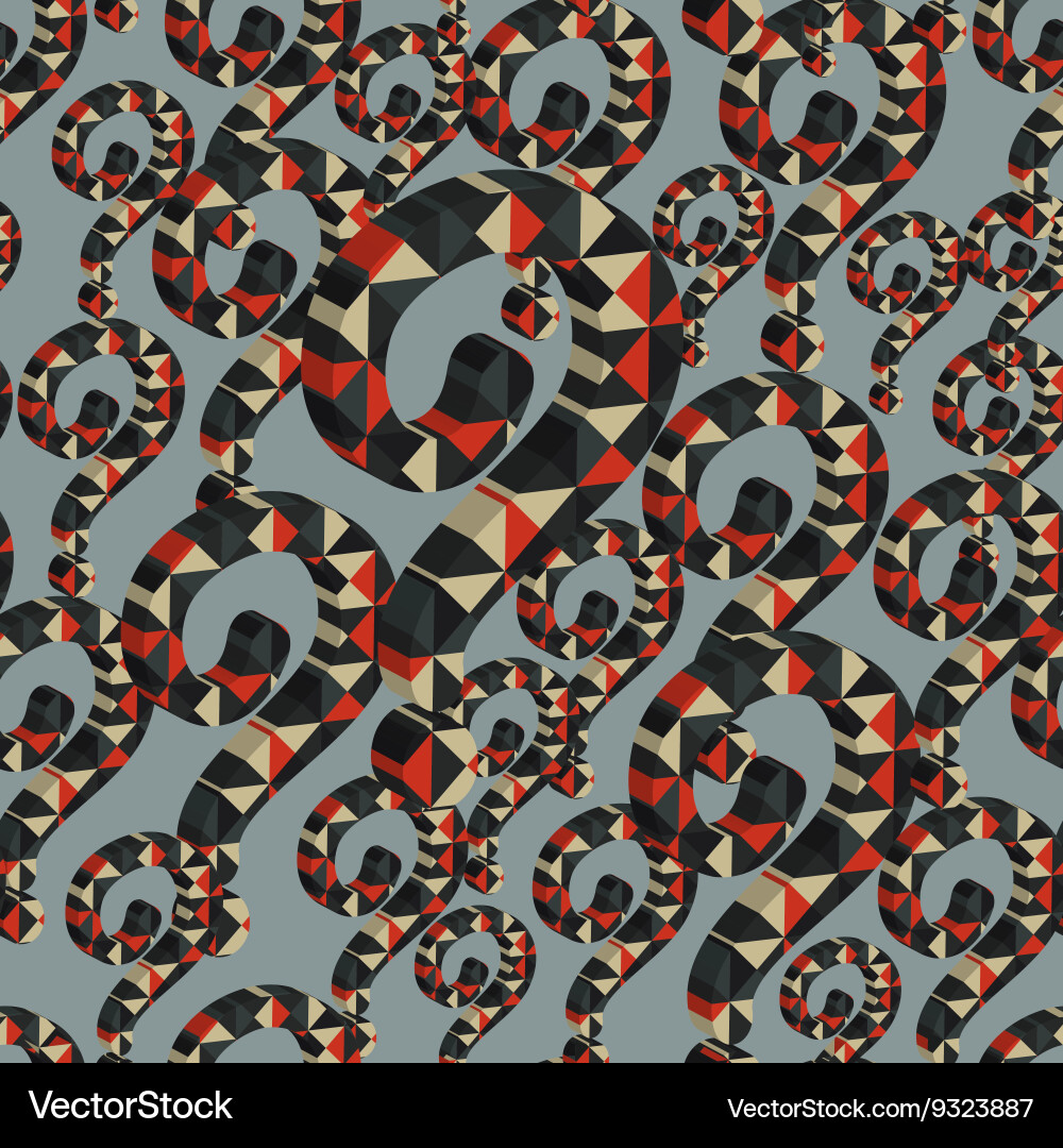 Seamless pattern of multi color question 3d vector image