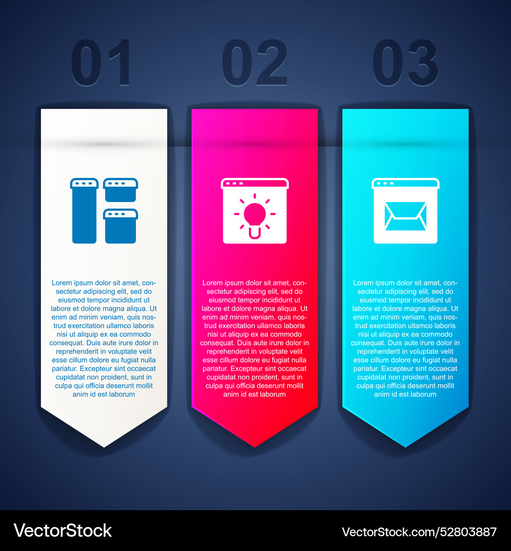Set browser window and website mail business Vector Image