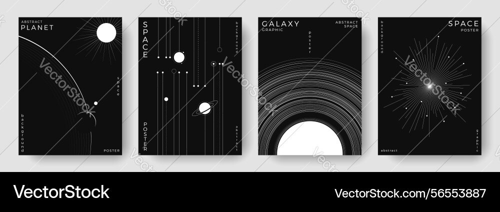 Set of abstract space astronomy backgrounds Vector Image