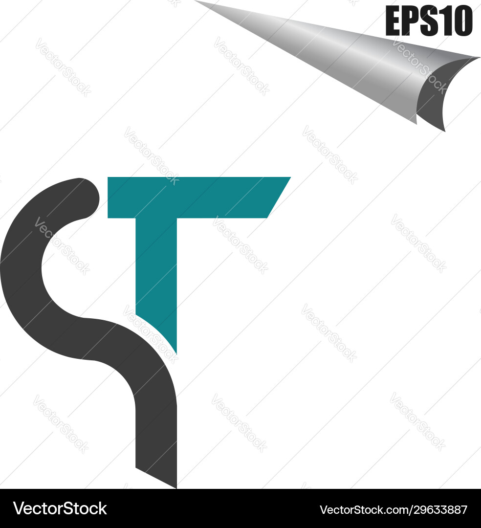 Simple st initial monogram design template Simple st initial monogram design template Vector Image