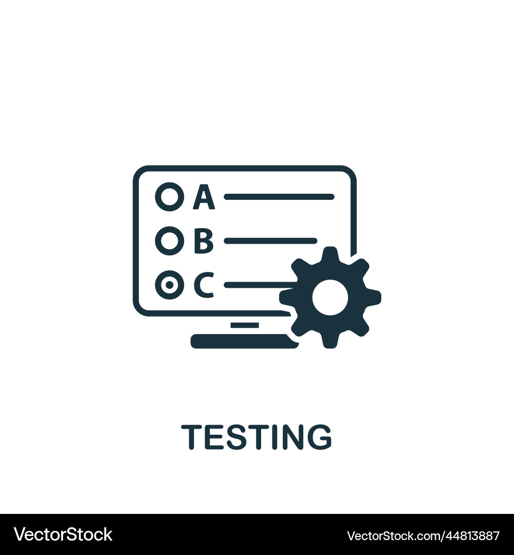 Testing icon monochrome simple project planning Vector Image