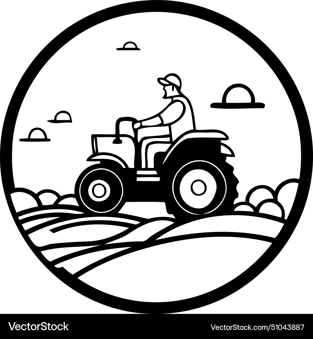 Tractor logo design template Royalty Free Vector Image