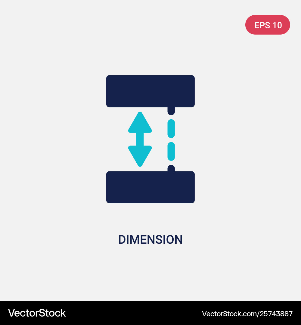 Two color dimension icon from geometry concept Two color dimension icon from geometry concept vector image