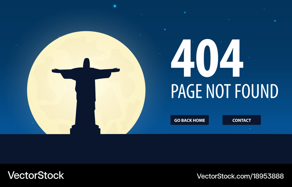 404 error page not found ui ux template Vector Image