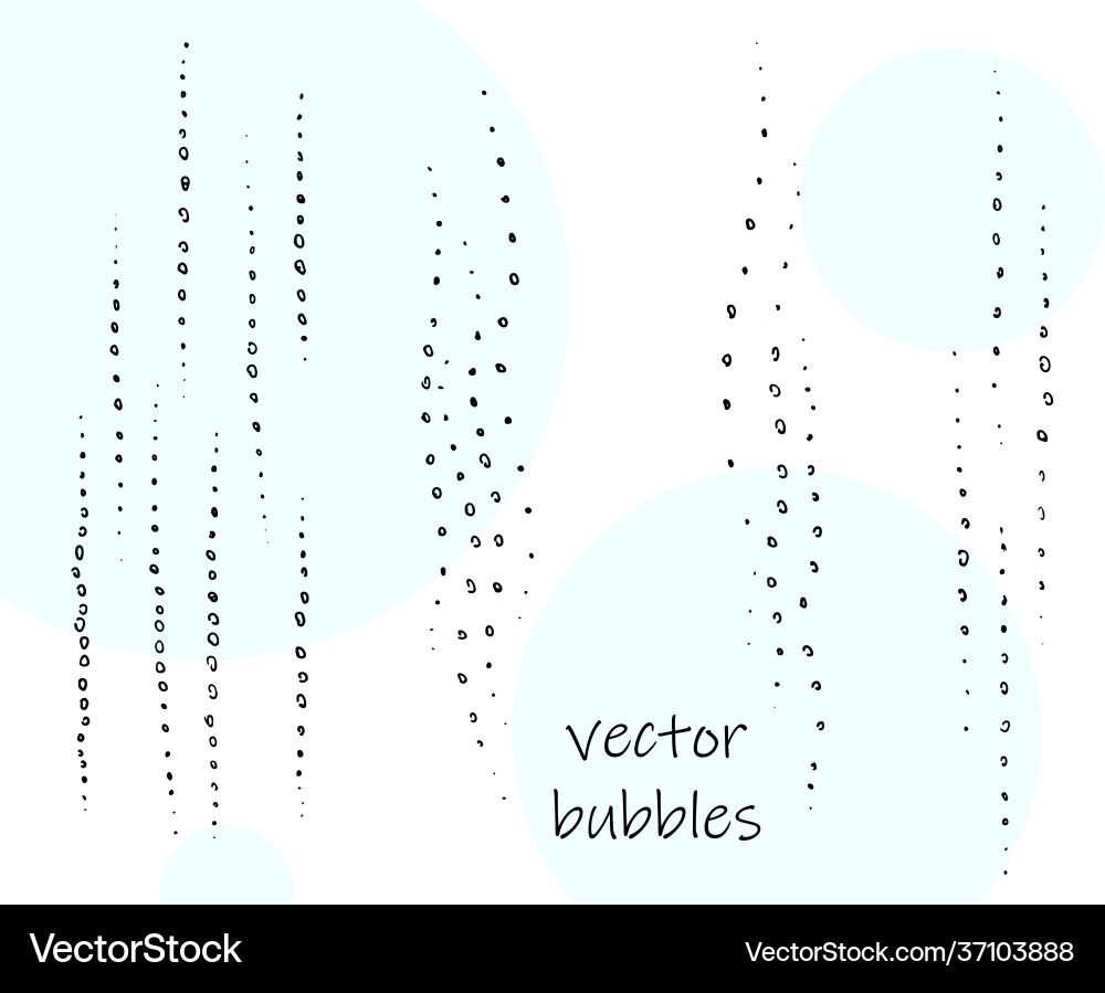 Black and white bubbles blobs drops sketch Vector Image
