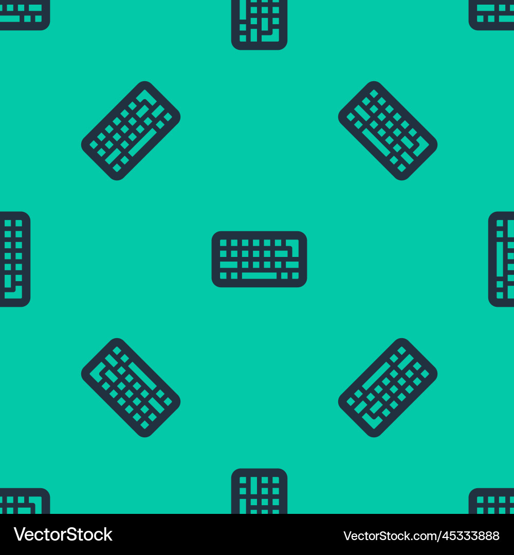Blue line computer keyboard icon isolated seamless Vector Image