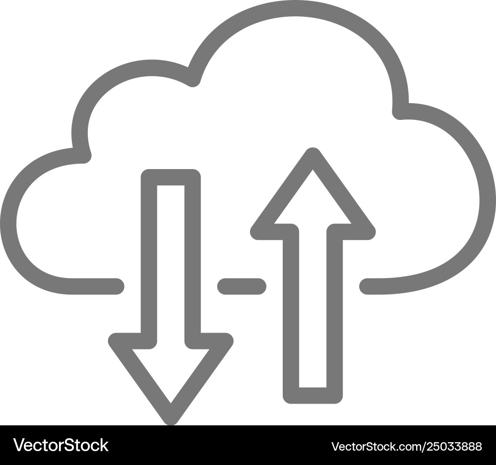 Cloud computing data transfer line icon Cloud computing data transfer line icon vector image