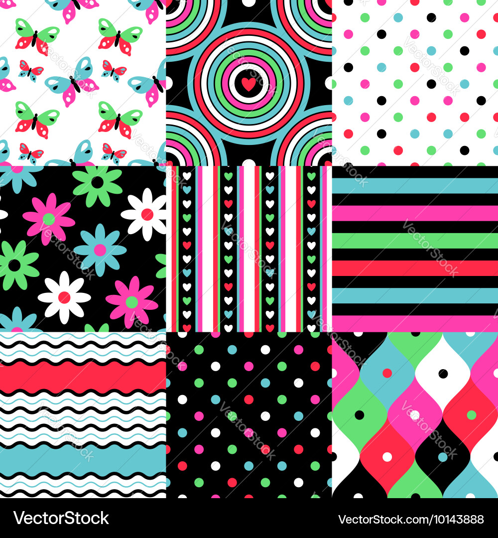 Colorful Pop Patterns vector image