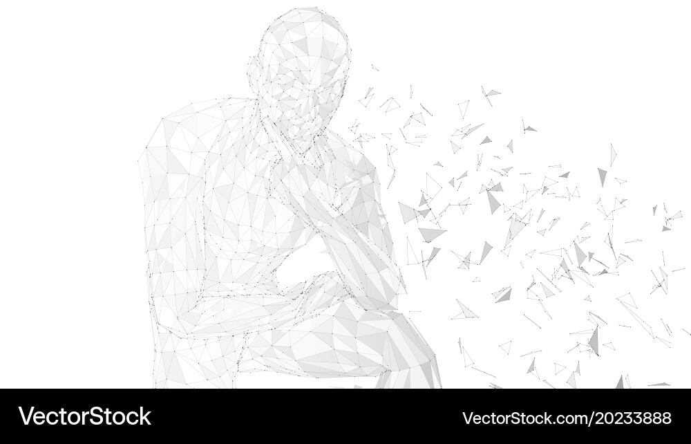 Conceptual abstract man thinking connected lines Vector Image