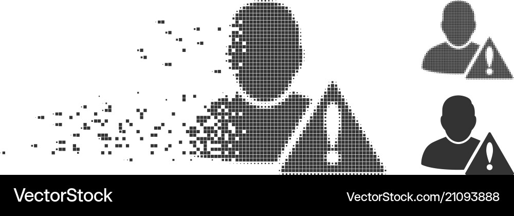 Dust pixel halftone user error icon Dust pixel halftone user error icon Vector Image