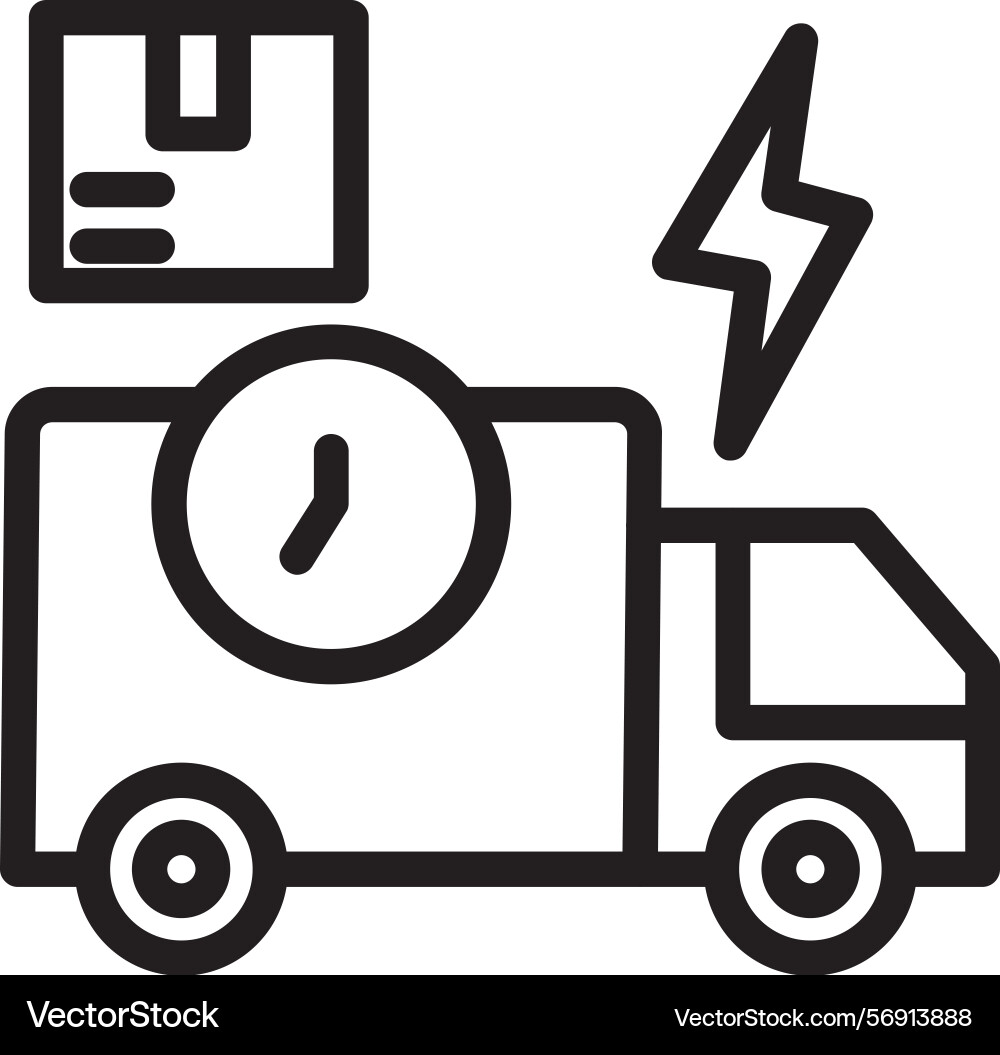Express delivery linear style icon design Vector Image