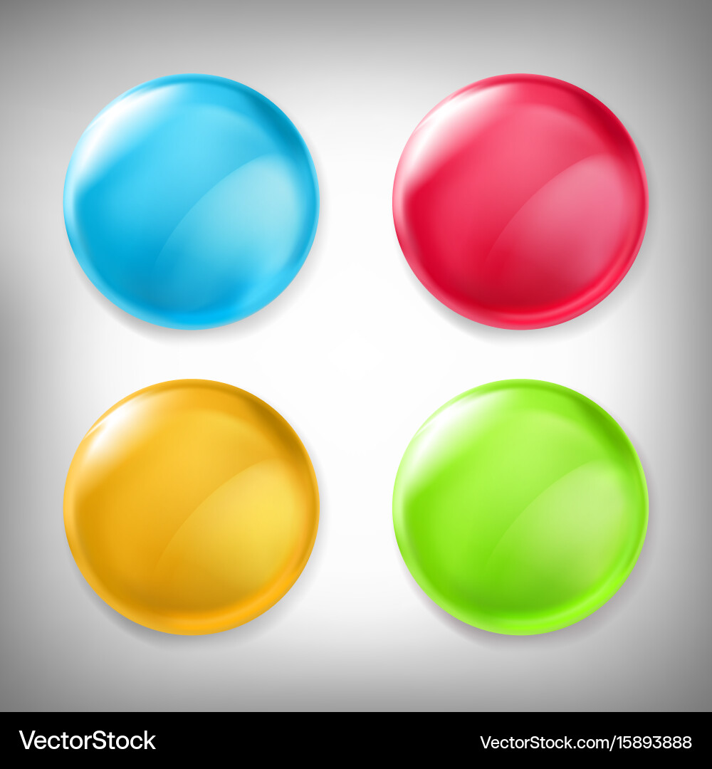 Glossy Circular Buttons & Icons vector image