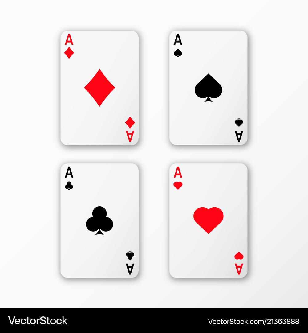 Playing cards ace set casino card Playing cards ace set casino card vector image