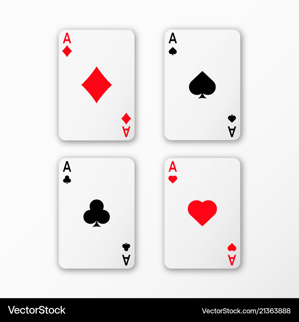 Playing cards ace set casino card