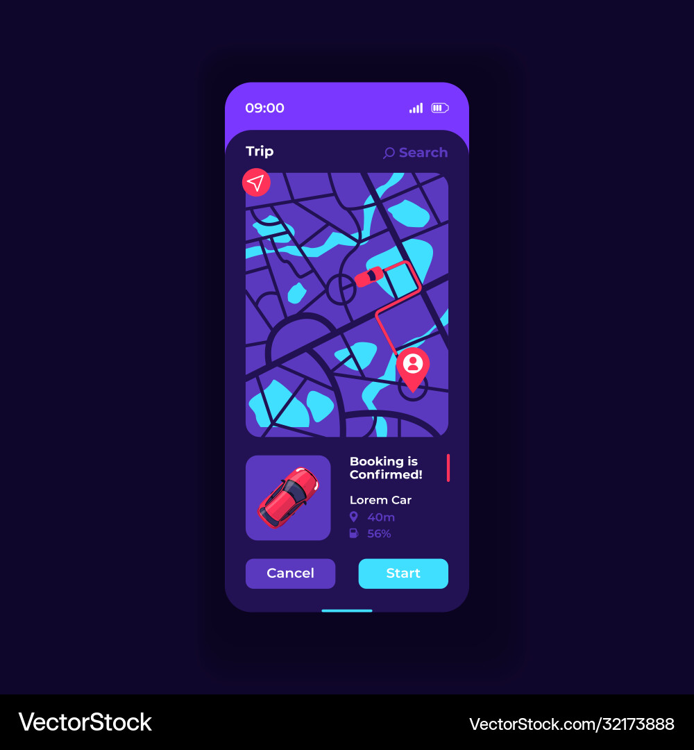 Reiseroute Smartphone-Schnittstelle Vorlage Reiseroute Smartphone-Schnittstelle Vorlage vektorbild