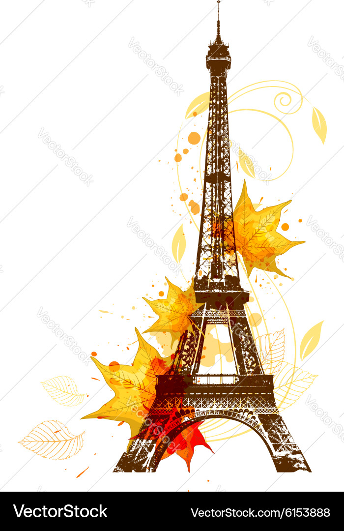 Romantic background with eiffel tower vector image