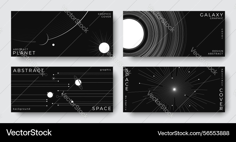 Set of abstract space horizontal backgrounds Set of abstract space horizontal backgrounds vector image