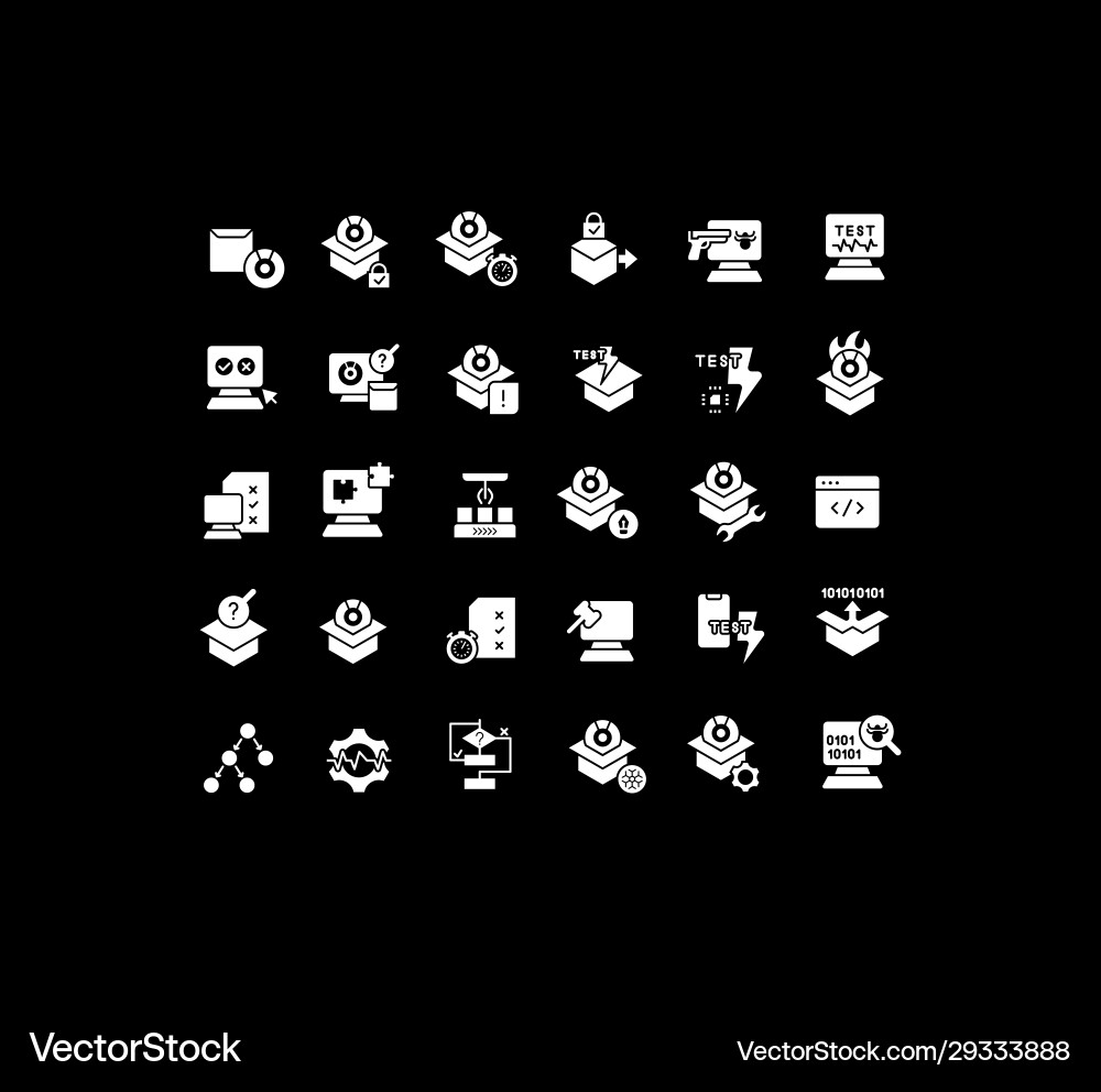 Set simple icons software testing Set simple icons software testing vector image