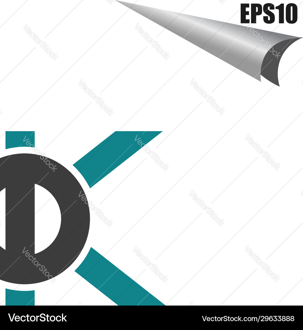 Simple dk initial monogram design template Vector Image