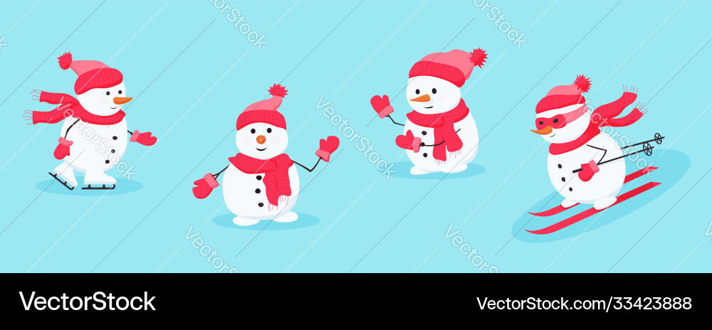 Snowman freut sich mit lustigen Grüßen und Wellen Snowman freut sich mit lustigen Grüßen und Wellen vektorbild