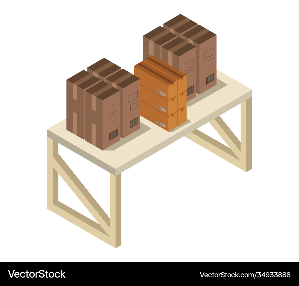 Table with box Vector Image