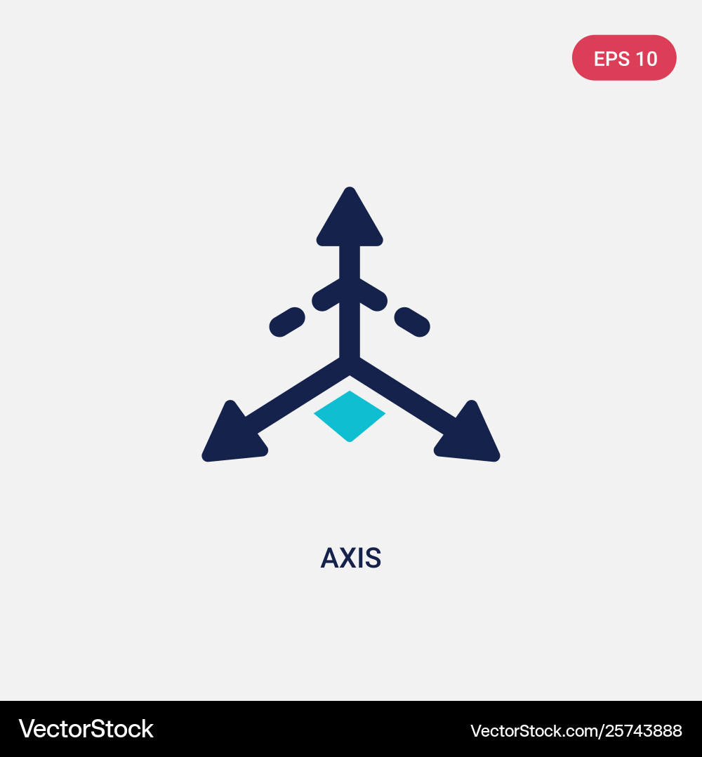 Two color axis icon from geometry concept vector image