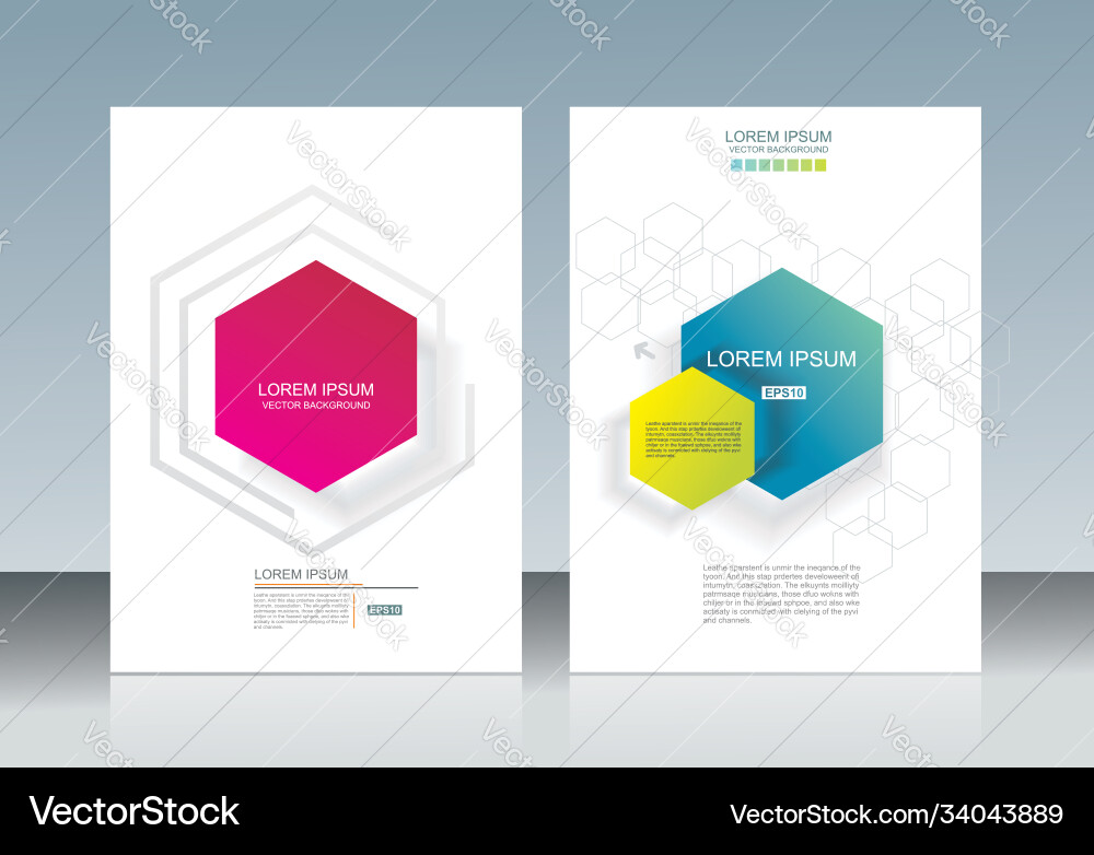 Brochures design with colorful abstract geometry Brochures design with colorful abstract geometry vector image