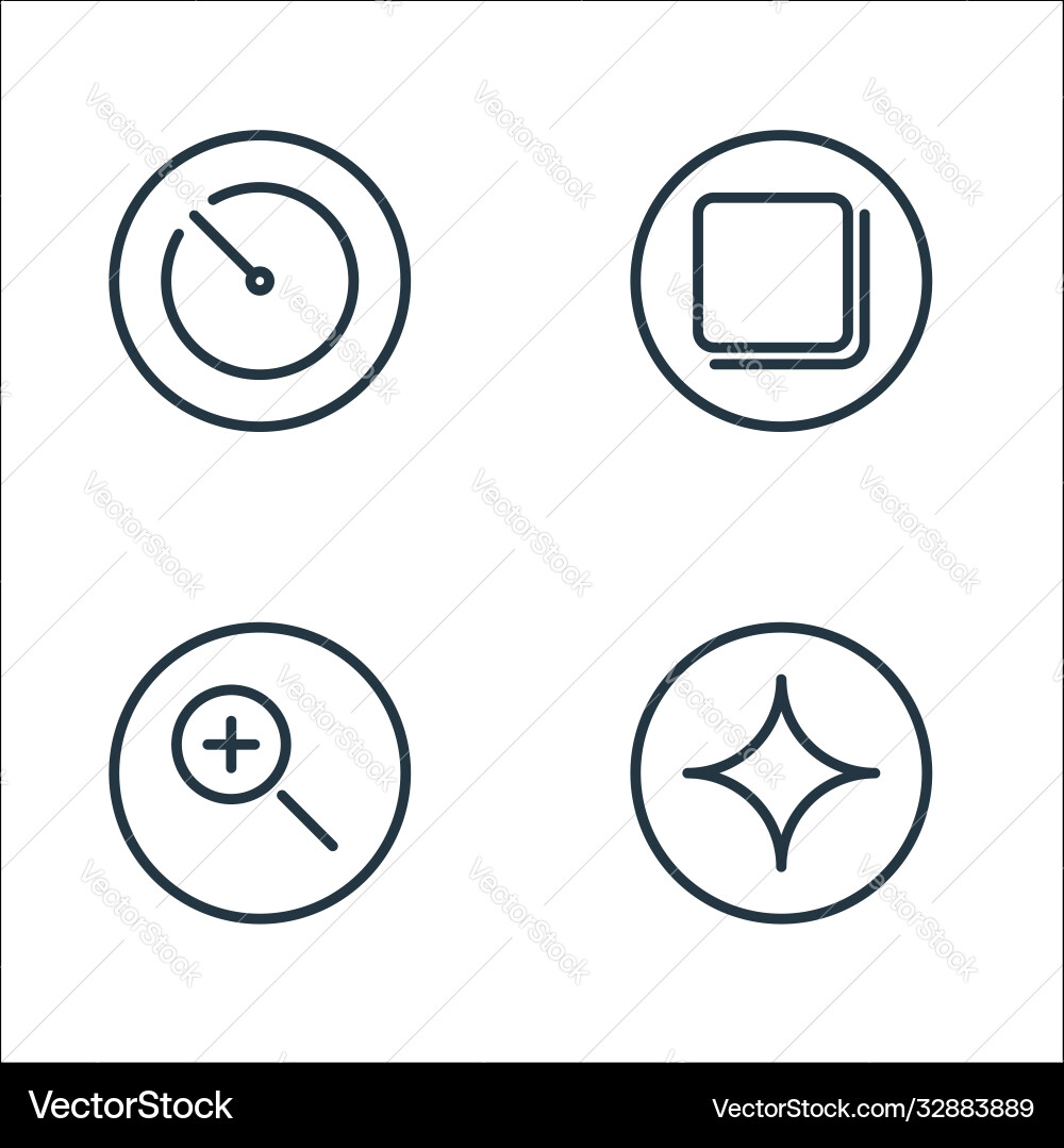 Camera line icons linear set quality Camera line icons linear set quality vector image