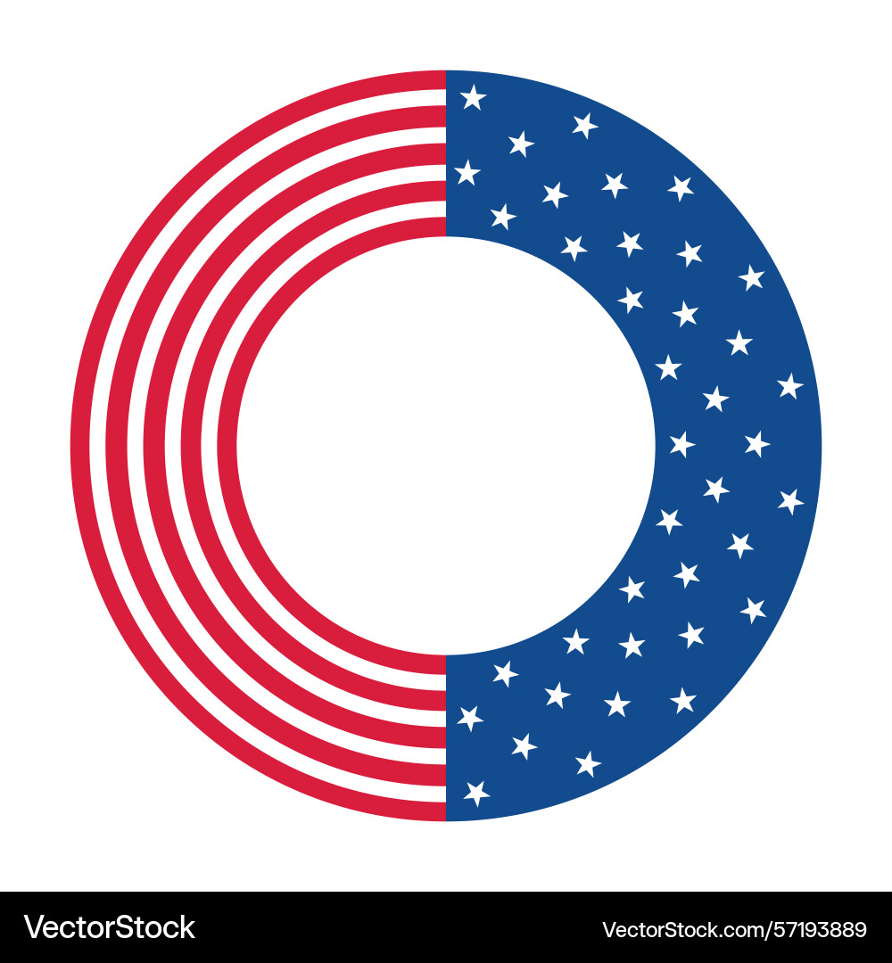 Circle frame with stars and stripes Vector Image