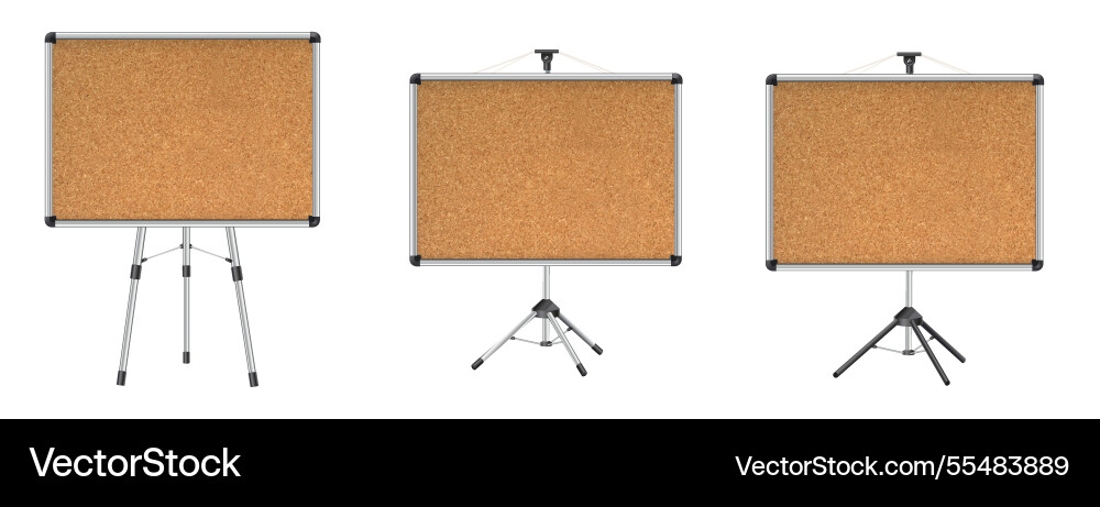 Cork board with wood frame empty corkboard Vector Image