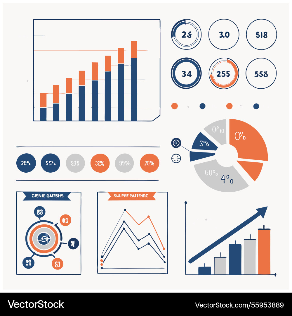 Data visualization graphic set Vector Image