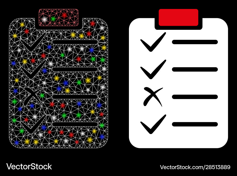 Glossy mesh network task list icon with flash Glossy mesh network task list icon with flash vector image