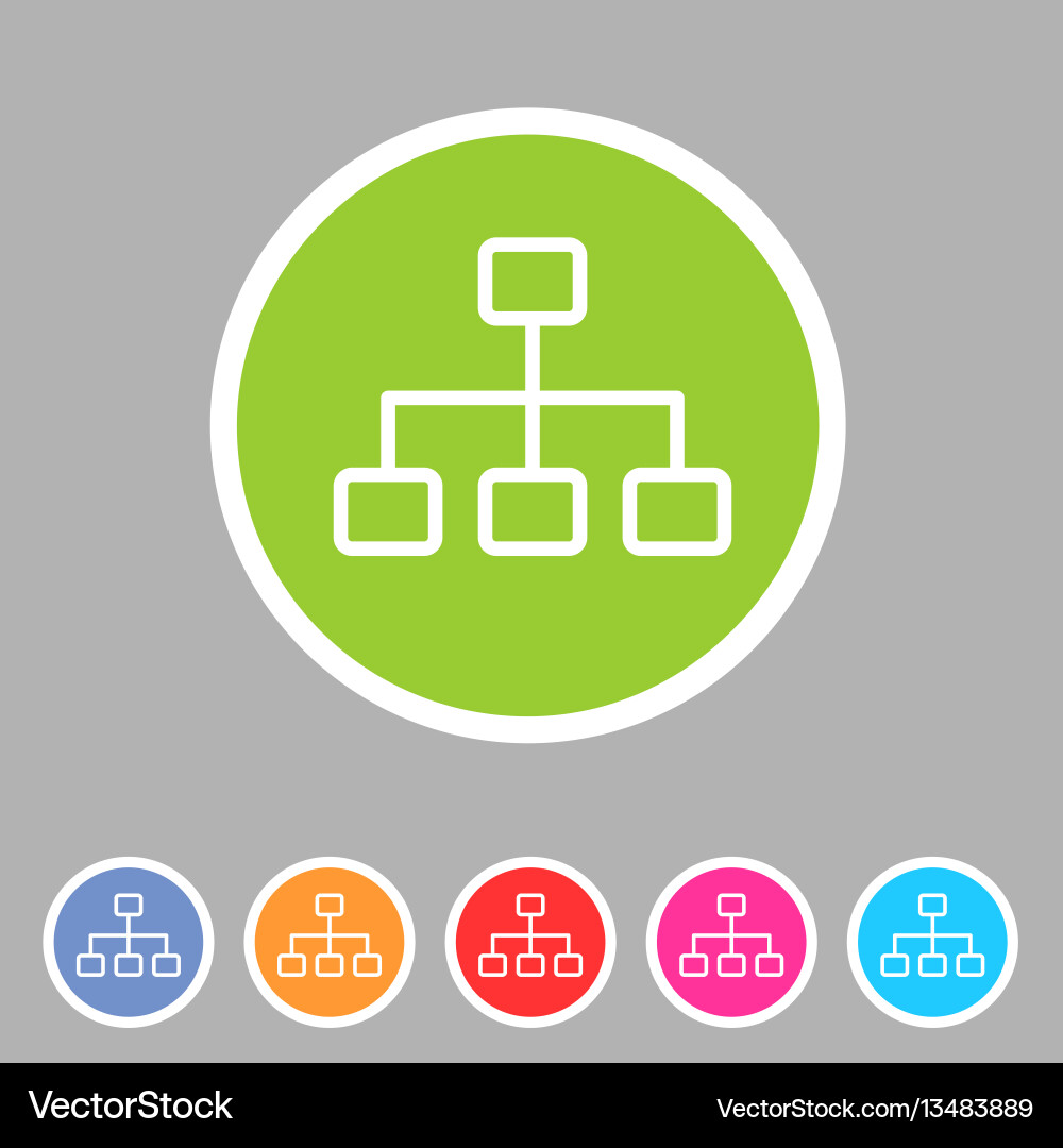 Hierarchy Line Icon - Chart & Network vector image