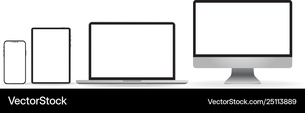 Laptop realistic device in mockup style set Laptop realistic device in mockup style set vector image