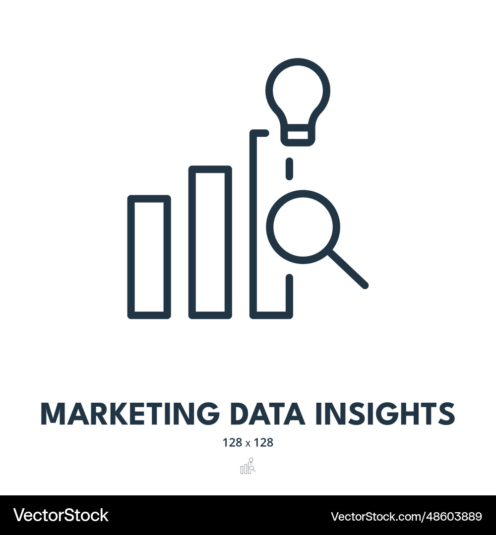 Marketing data insights icon statistics chart Marketing data insights icon statistics chart vector image