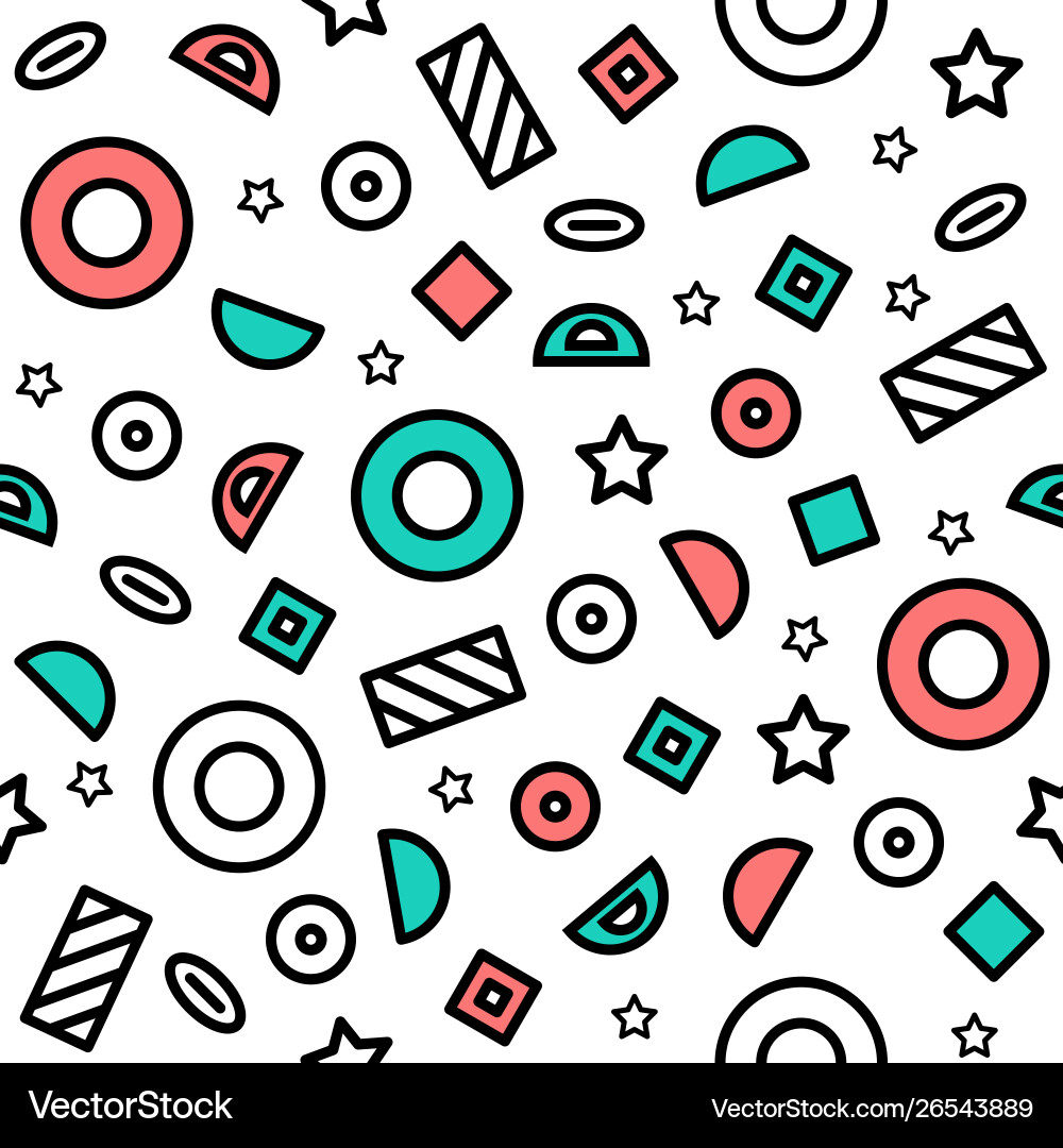 Memphis seamless pattern geometric design for use vector image