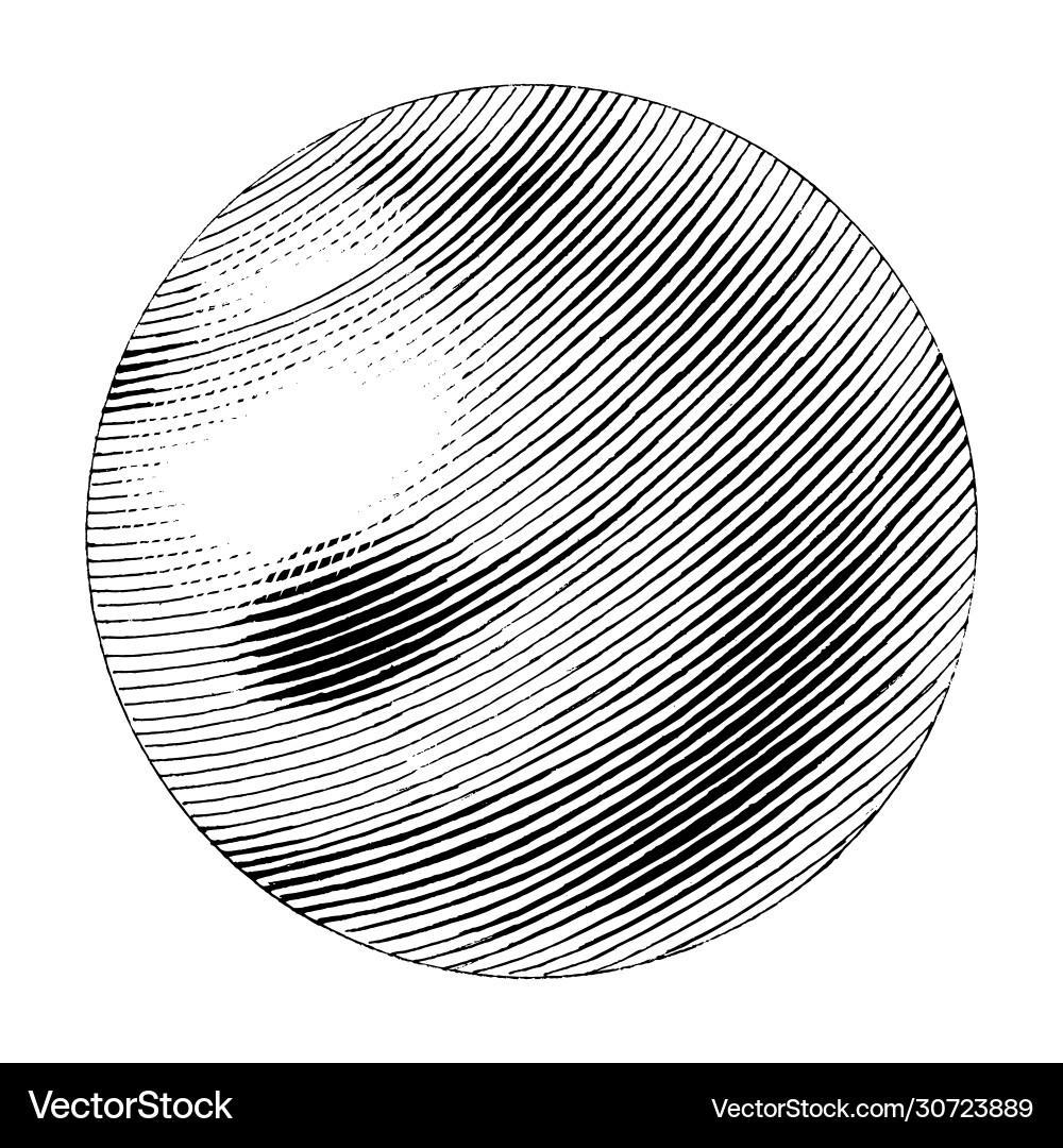 Neptune Planet Sketch Vintage Vector Image