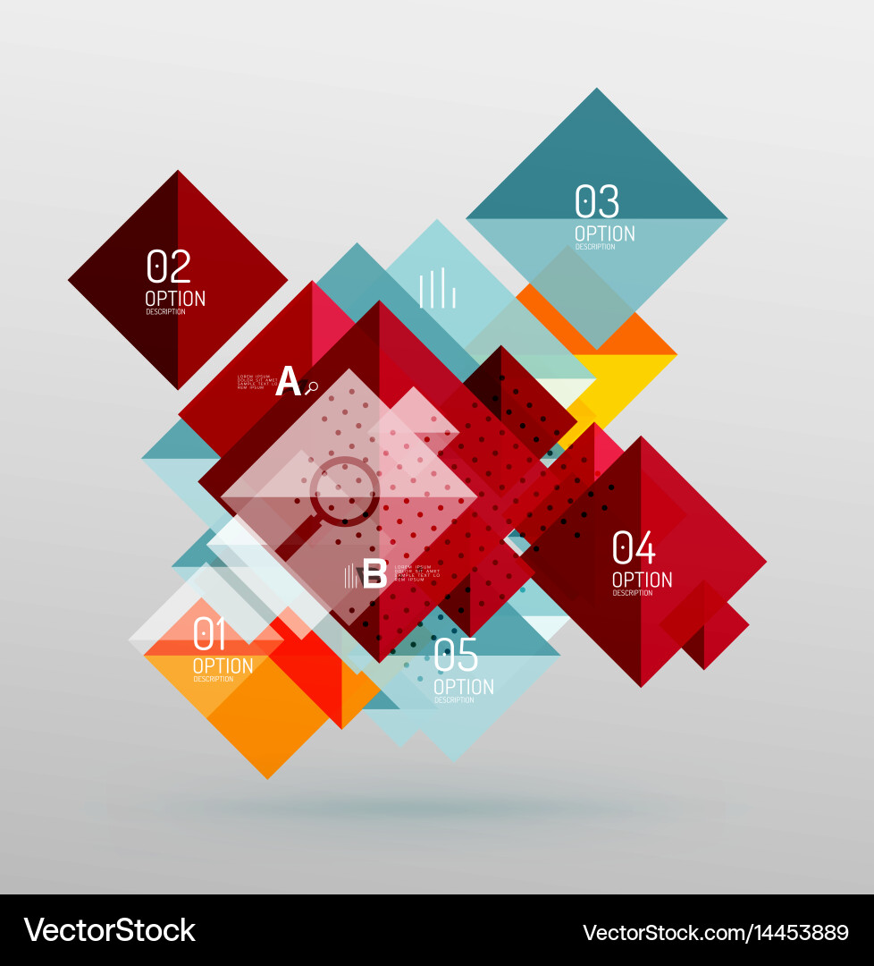 Repetition of overlapping color squares Vector Image