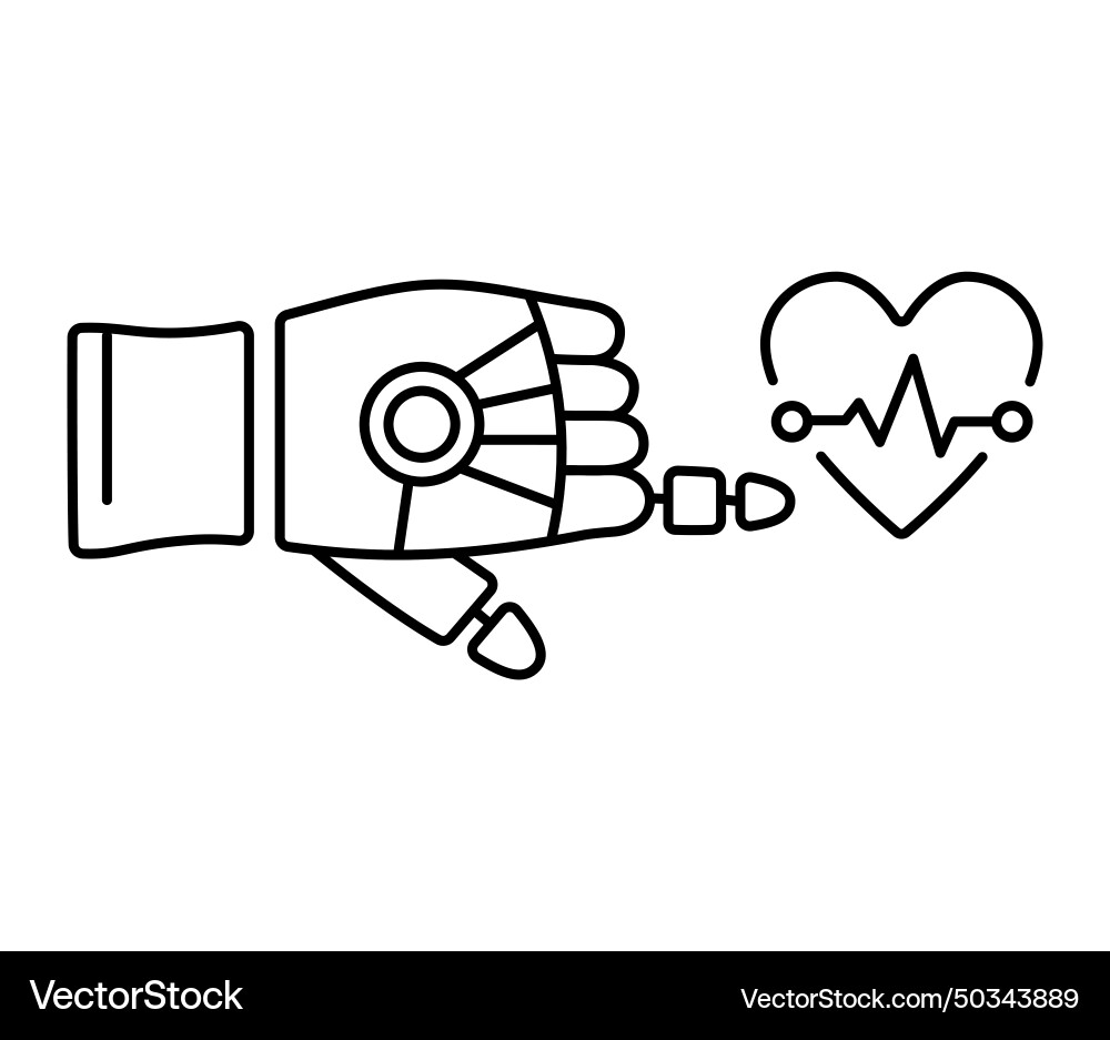 Robot hand pointing with index finger or touching Robot hand pointing with index finger or touching vector image
