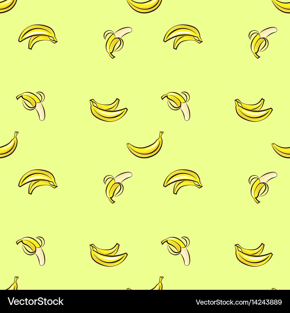 Seamless pattern with hand drawn bananas Vector Image