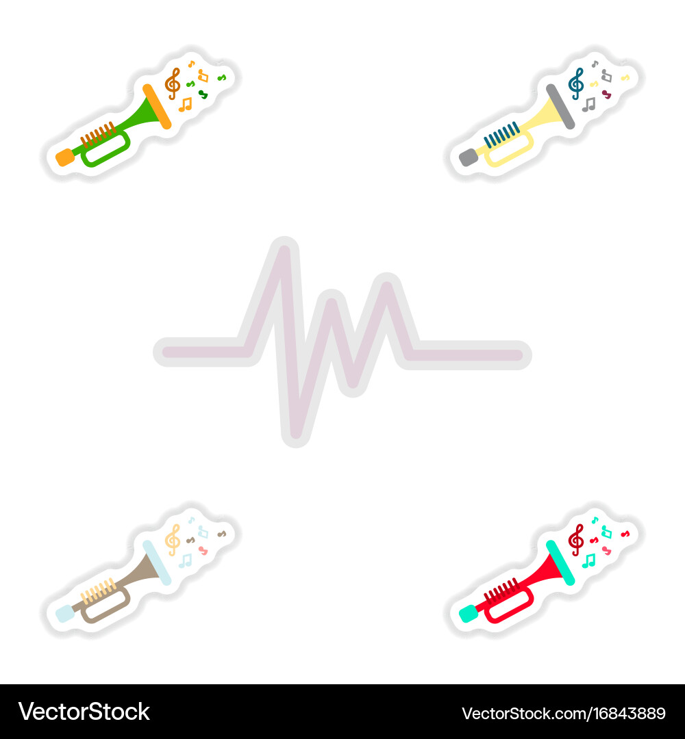 Set of color label design collection sound Vector Image